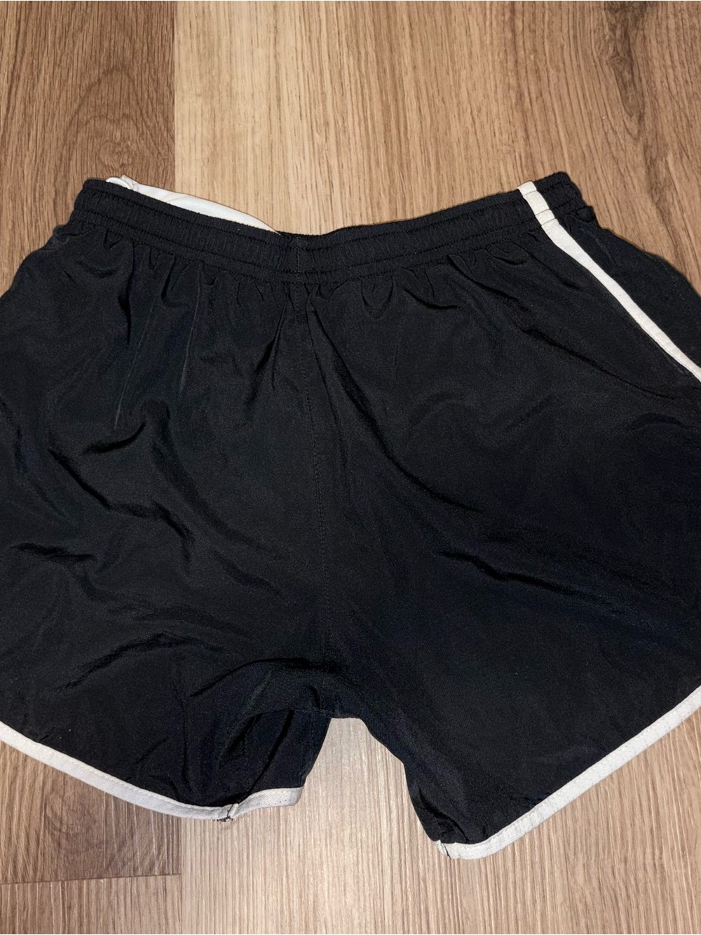 Nike Women’s Black Athletic Running Shorts with White Trim - Picture 3 of 3
